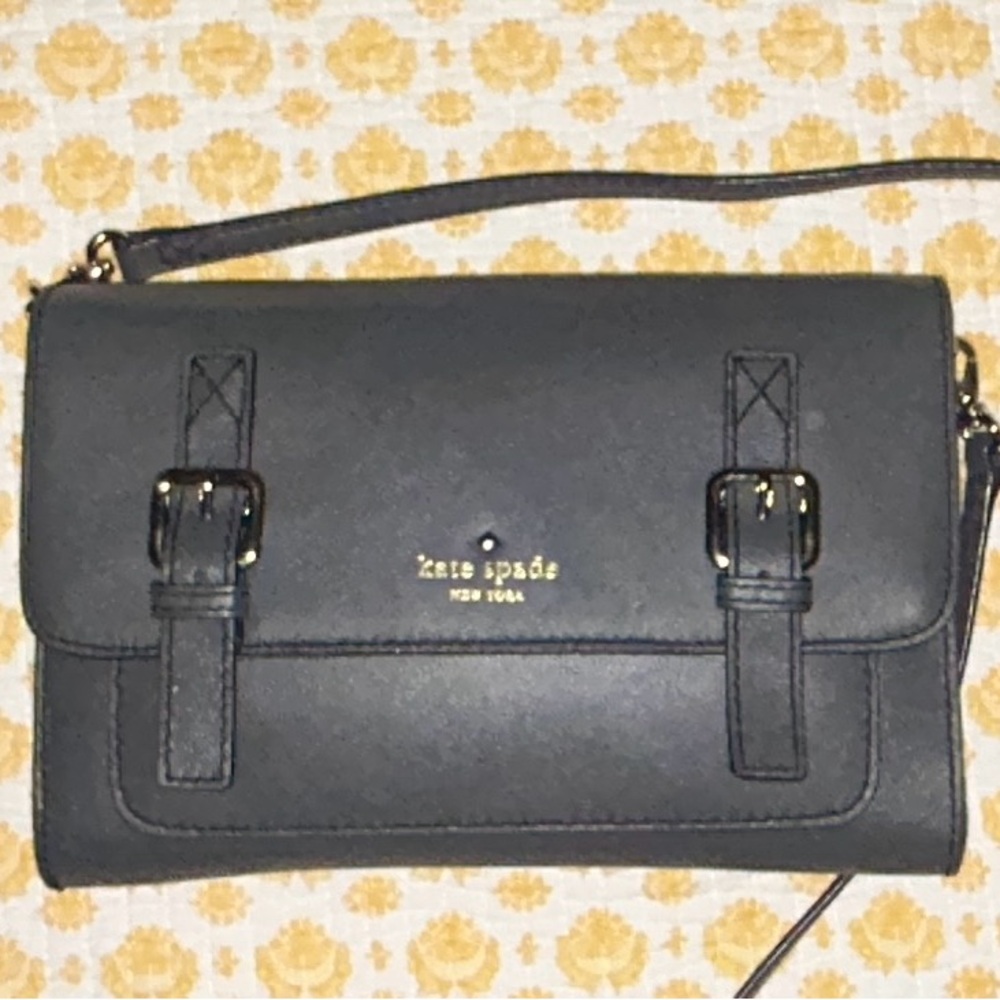 kate spade Gray Leather Buckle Crossbody Bag - Picture 3 of 13